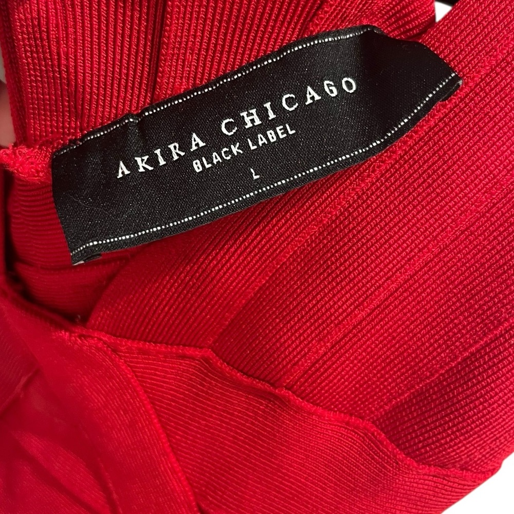 Akira Chicago Black Label Red Bandage Bodycon Dress - Picture 4 of 5